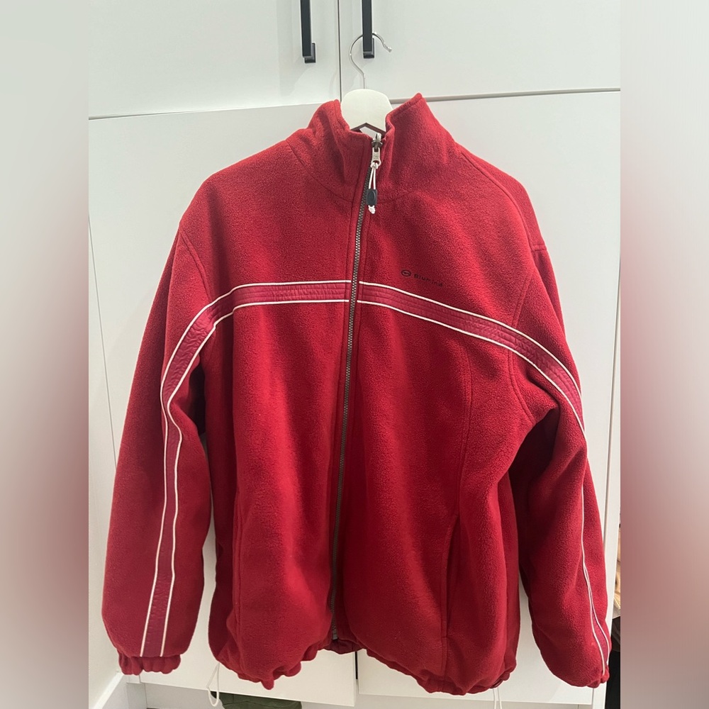 Reversible Fleece and Windbreaker Jacket Red
